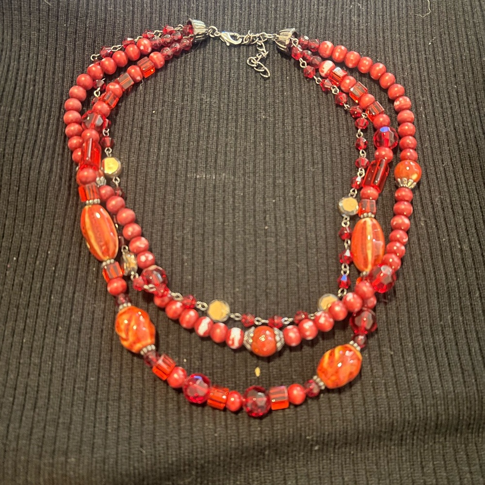 Red beaded necklace